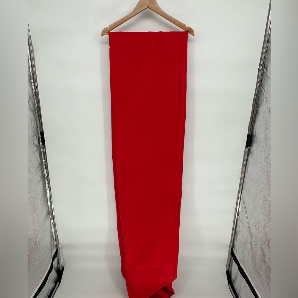 GWHome 8 Foot Red Fitted Table Cover Floor Length Market Fabric Party Holiday